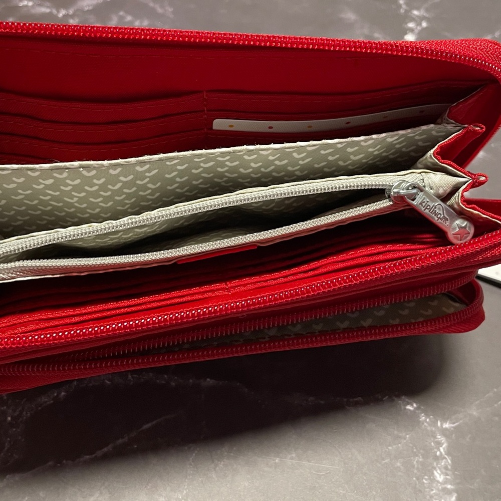 NWT Kipling Imogen Cherry Red Zip Around Wallet π π - Picture 8 of 14